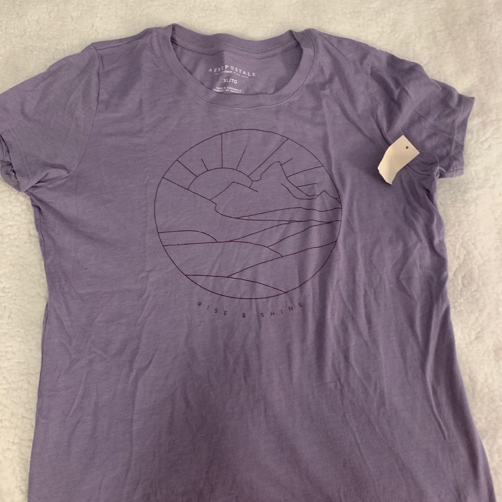 Purple rise & shine graphic t-shirt